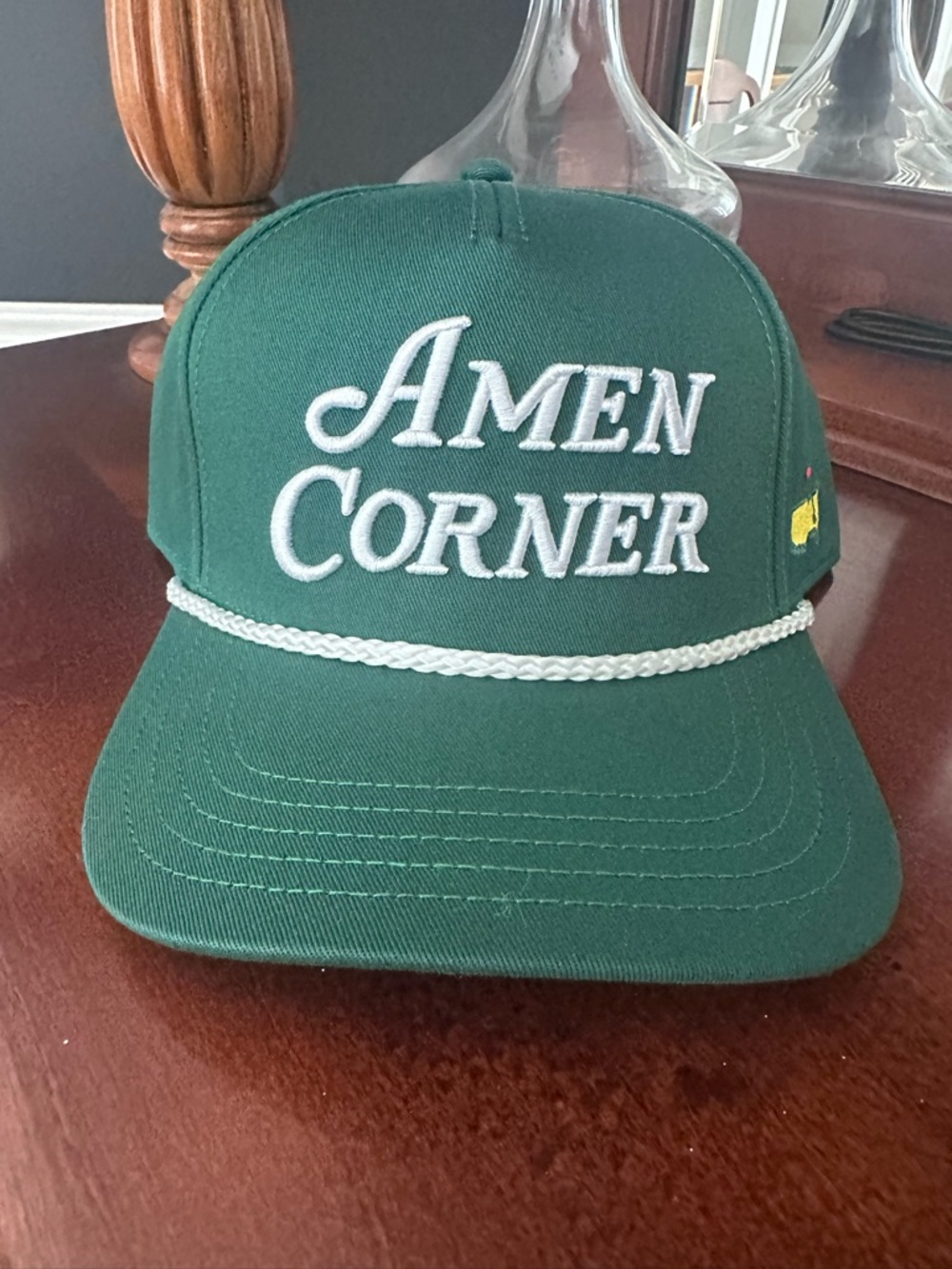 Masters 2026 Amen Corner Green Embroidered Rope-Detail Cap NWT
